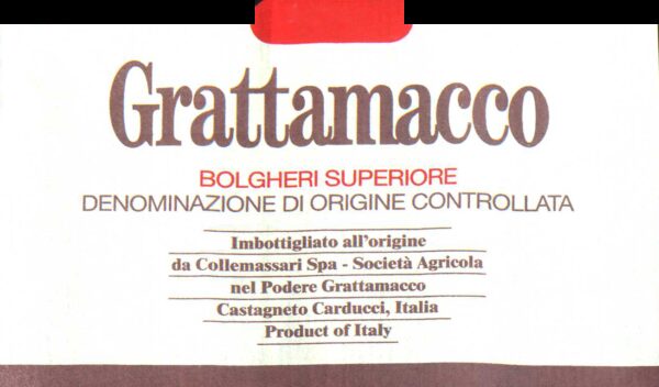 GRATTAMACCO BOLGHERI SUPERIORE 2017 750